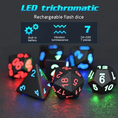 DND Board Polyhedral Dice Adult Game Magic Trick Pixels Đèn điện tử Đèn LED