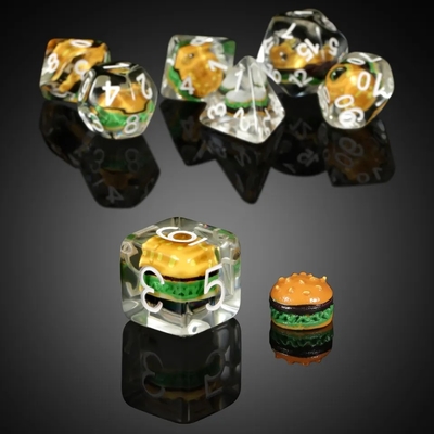 Custom Polyhedral DND Dice Set Hamburger Gaming Đối với RPG Role Playing Table Games
