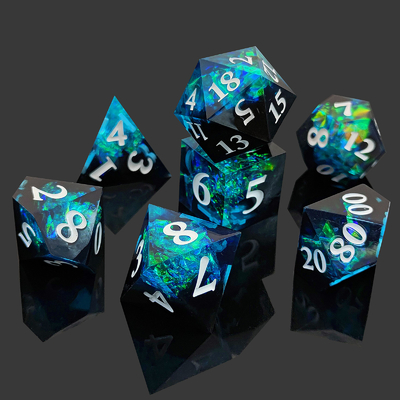 Hai màu tùy chỉnh DND RPG Dice Set D6 D20 7 Mold Polyhedron Set