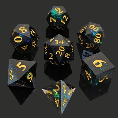 Hai màu tùy chỉnh DND RPG Dice Set D6 D20 7 Mold Polyhedron Set