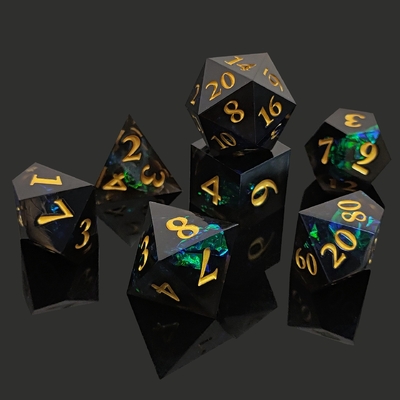 Hai màu tùy chỉnh DND RPG Dice Set D6 D20 7 Mold Polyhedron Set