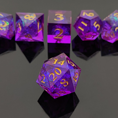 Đá nhựa màu tím 7PCS DND Dragon And Dungeon Polyhedron