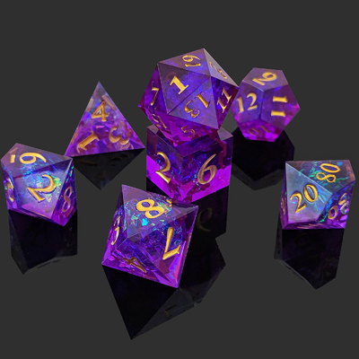 Đá nhựa màu tím 7PCS DND Dragon And Dungeon Polyhedron
