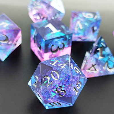 Đá nhựa màu tím 7PCS DND Dragon And Dungeon Polyhedron