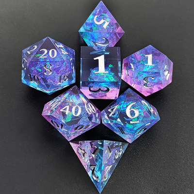Đá nhựa màu tím 7PCS DND Dragon And Dungeon Polyhedron