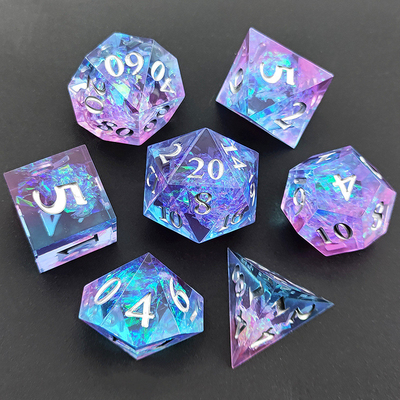 Đá nhựa màu tím 7PCS DND Dragon And Dungeon Polyhedron