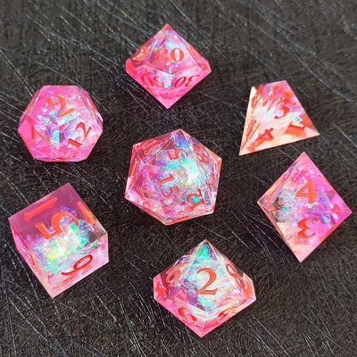 Đá nhựa màu tím 7PCS DND Dragon And Dungeon Polyhedron