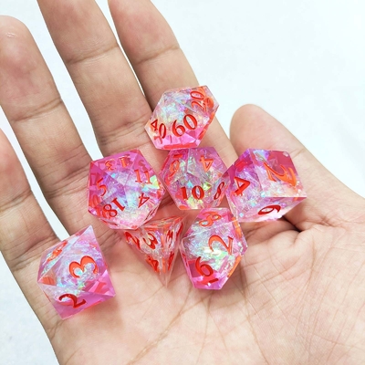 Đá nhựa màu tím 7PCS DND Dragon And Dungeon Polyhedron
