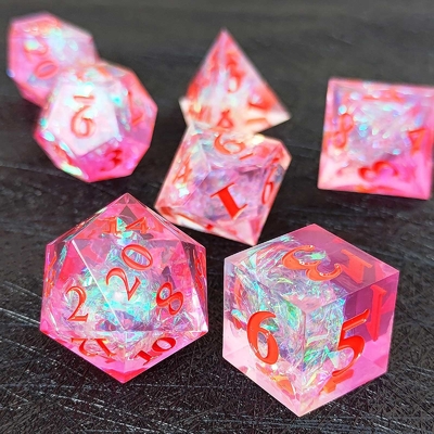 Đá nhựa màu tím 7PCS DND Dragon And Dungeon Polyhedron