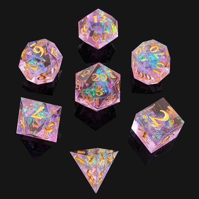 Đá nhựa màu tím 7PCS DND Dragon And Dungeon Polyhedron