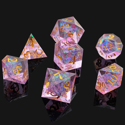 Đá nhựa màu tím 7PCS DND Dragon And Dungeon Polyhedron