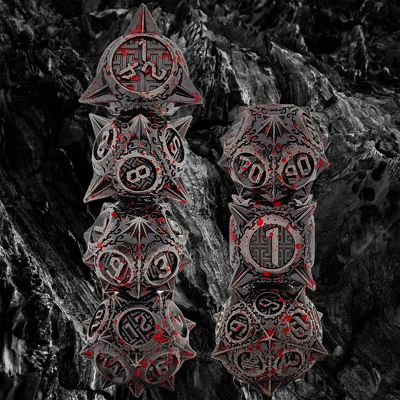Bloodstarial Meteor Metal Dice Set D8 RPG Rồng và Dungeon