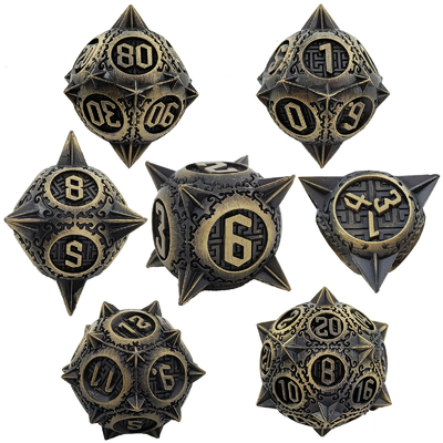 Retro Copper Meteor Hammer Metal Dice Dragon And Dungeon RPG D20