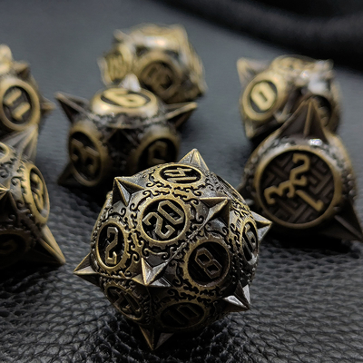 Retro Copper Meteor Hammer Metal Dice Dragon And Dungeon RPG D20