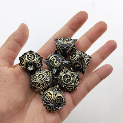 Retro Copper Meteor Hammer Metal Dice Dragon And Dungeon RPG D20