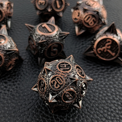 Retro Copper Meteor Hammer Metal Dice Dragon And Dungeon RPG D20