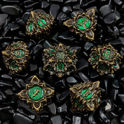Lotus Metal Dice Set DND Dungeons And Dragons TRPG Polyhedral COC D6 Trò chơi
