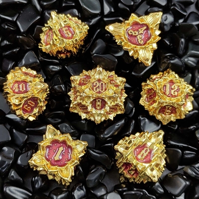 Lotus Metal Dice Set DND Dungeons And Dragons TRPG Polyhedral COC D6 Trò chơi