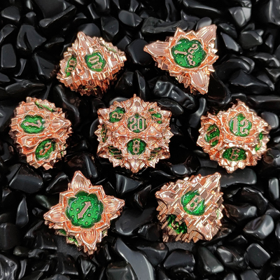 Lotus Metal Dice Set DND Dungeons And Dragons TRPG Polyhedral COC D6 Trò chơi