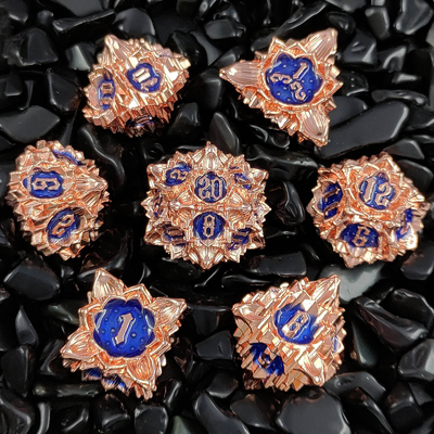 Lotus Metal Dice Set DND Dungeons And Dragons TRPG Polyhedral COC D6 Trò chơi