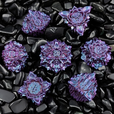 Lotus Metal Dice Set DND Dungeons And Dragons TRPG Polyhedral COC D6 Trò chơi