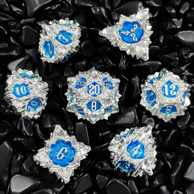 Lotus Metal Dice Set DND Dungeons And Dragons TRPG Polyhedral COC D6 Trò chơi