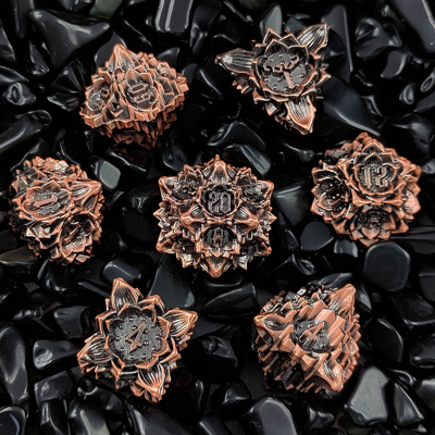 Lotus Metal Dice Set DND Dungeons And Dragons TRPG Polyhedral COC D6 Trò chơi