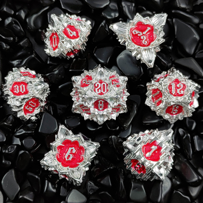 Lotus Metal Dice Set DND Dungeons And Dragons TRPG Polyhedral COC D6 Trò chơi