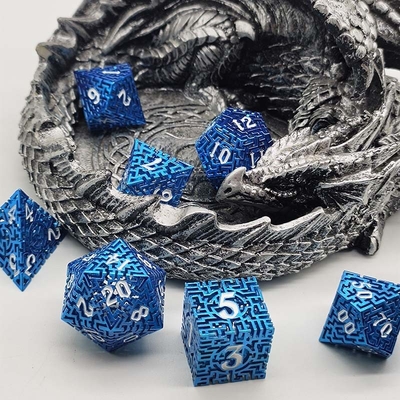 Bộ số xúc xắc kim loại Maze Hollow DND Krusu'S Call RPG đa mặt