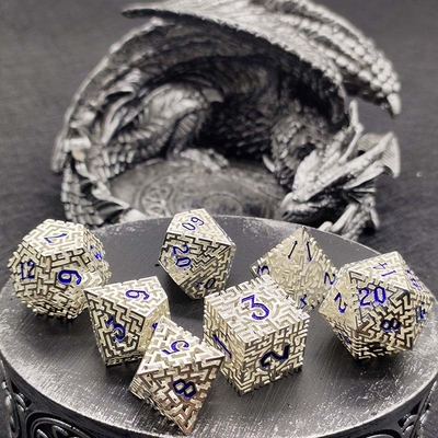 Bộ số xúc xắc kim loại Maze Hollow DND Krusu'S Call RPG đa mặt