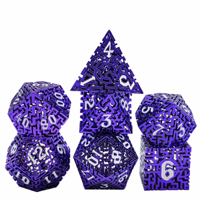 Bộ số xúc xắc kim loại Maze Hollow DND Krusu'S Call RPG đa mặt