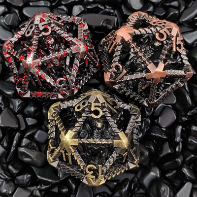 20 mặt kim loại đá rỗng D20 DND quy mô lớn RPG đa diện Dungeons And Dragons