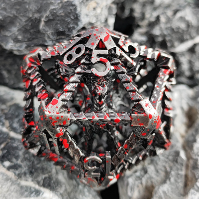 20 mặt kim loại đá rỗng D20 DND quy mô lớn RPG đa diện Dungeons And Dragons