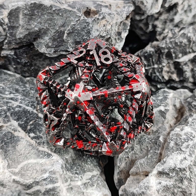 20 mặt kim loại đá rỗng D20 DND quy mô lớn RPG đa diện Dungeons And Dragons
