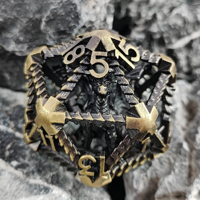 20 mặt kim loại đá rỗng D20 DND quy mô lớn RPG đa diện Dungeons And Dragons