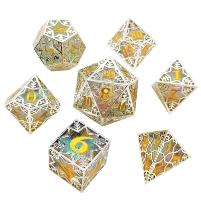 Bàn đá kim loại kim loại bạc Resin Dice Set DND#RPG#COC Dungeon And Dragon