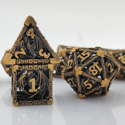 Bộ đốm kim loại nhiều mặt rỗng D20 cắt sắc Flying Dragon Budemen's God