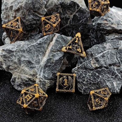 Bộ đốm kim loại nhiều mặt rỗng D20 cắt sắc Flying Dragon Budemen's God