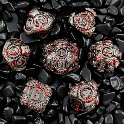Metal Gear Dice Set DND Dungeons And Dragons TRPG Bảng đốm đa diện D6
