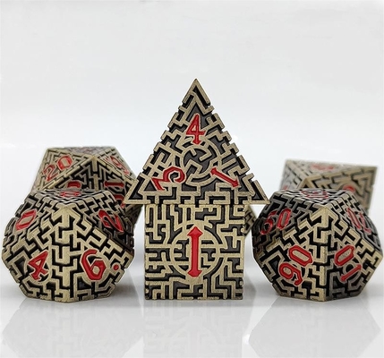 Solid Maze Multi -Faceted Metal Dice DND#RPG Dungeon And Long Crusu