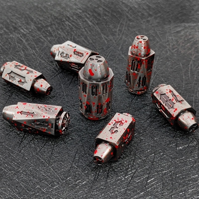 Bullet Head Multiface Metal Dice Set Trò chơi máy tính để bàn DND#RPG#COC