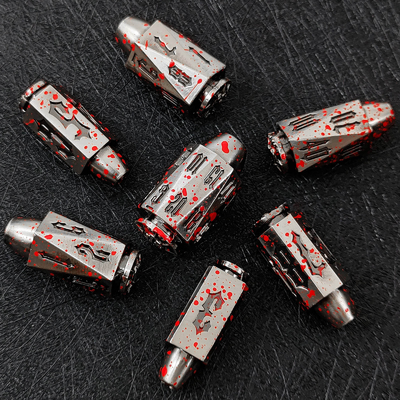 Bullet Head Multiface Metal Dice Set Trò chơi máy tính để bàn DND#RPG#COC