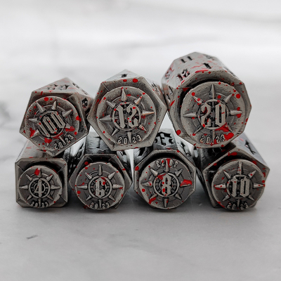 Bullet Head Multiface Metal Dice Set Trò chơi máy tính để bàn DND#RPG#COC