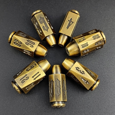 Bullet Head Multiface Metal Dice Set Trò chơi máy tính để bàn DND#RPG#COC