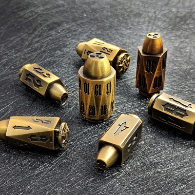 Bullet Head Multiface Metal Dice Set Trò chơi máy tính để bàn DND#RPG#COC
