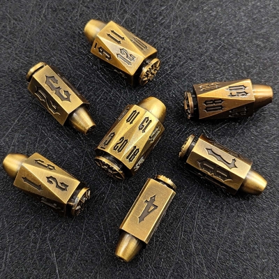 Bullet Head Multiface Metal Dice Set Trò chơi máy tính để bàn DND#RPG#COC