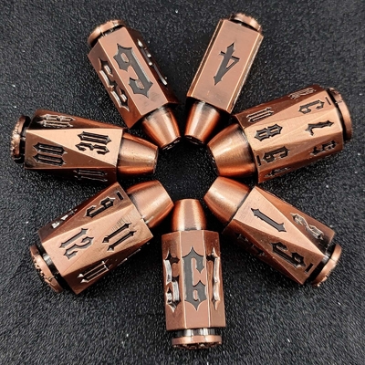 Bullet Head Multiface Metal Dice Set Trò chơi máy tính để bàn DND#RPG#COC