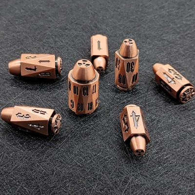 Bullet Head Multiface Metal Dice Set Trò chơi máy tính để bàn DND#RPG#COC