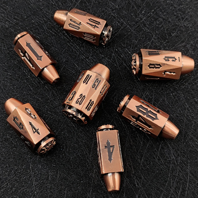 Bullet Head Multiface Metal Dice Set Trò chơi máy tính để bàn DND#RPG#COC