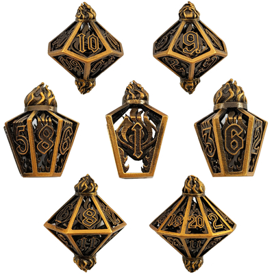 Bird Cage Hollow Multi Face Metal Dice Of Bade Gate Dungeon Và DND#RPG